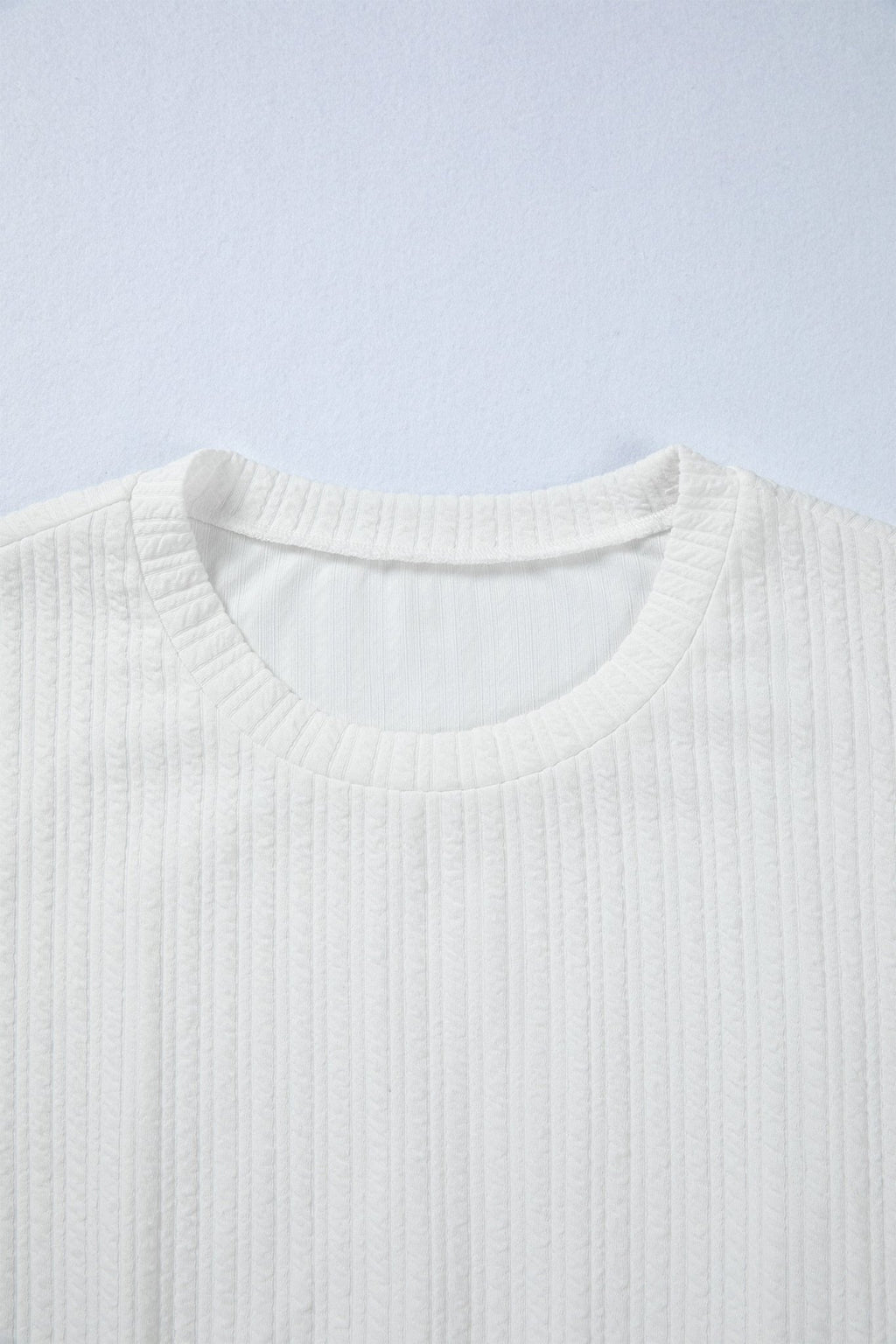 Solid Textured Drop Shoulder Peplum Top - Rooted & Reckless Co.