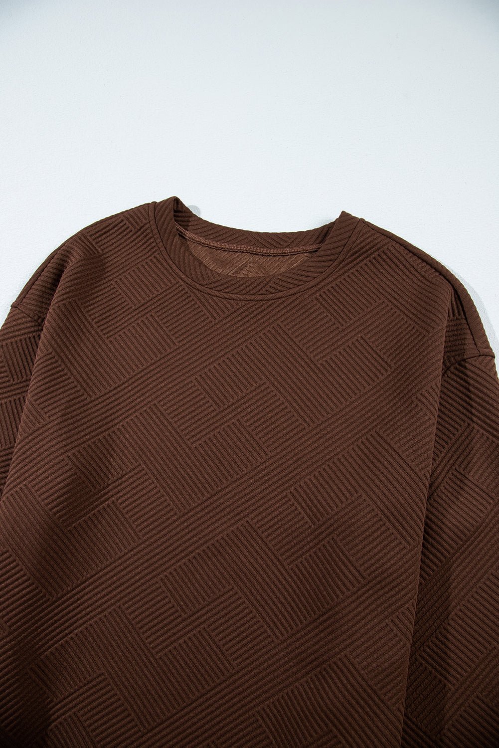 Solid Textured Drop Shoulder Sweatshirt w/ Pockets - Rooted & Reckless Co.