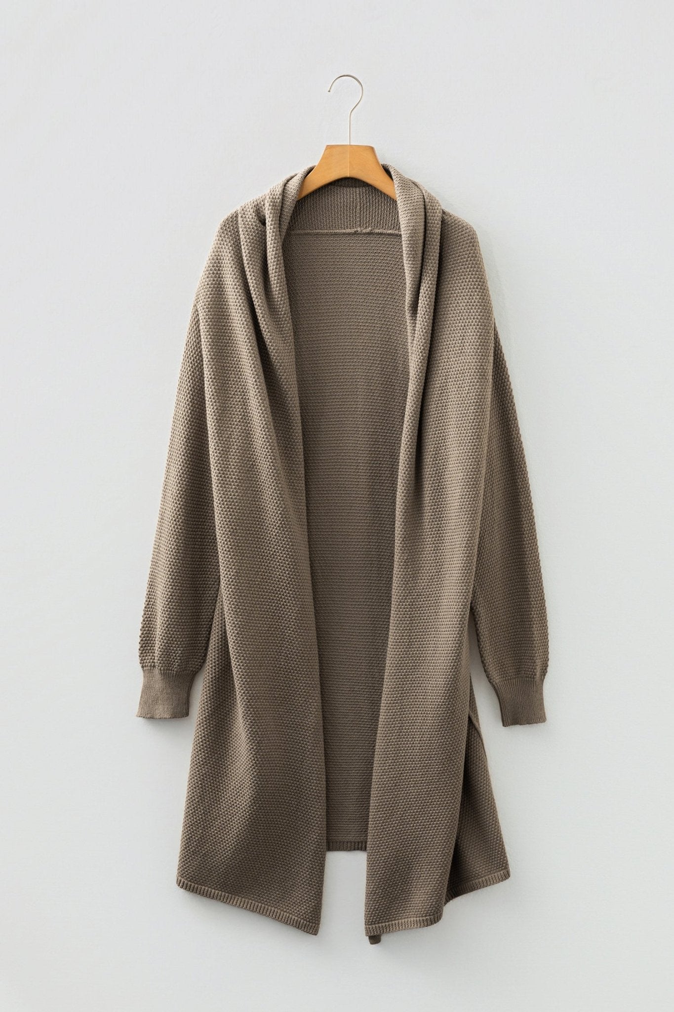 Solid Textured Knit Open-Front Sweater Cardigan - Rooted & Reckless Co.