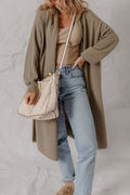 Solid Textured Knit Open-Front Sweater Cardigan - Rooted & Reckless Co.