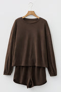 Solid Textured Knit Pullover and Shorts Set - Rooted & Reckless Co.