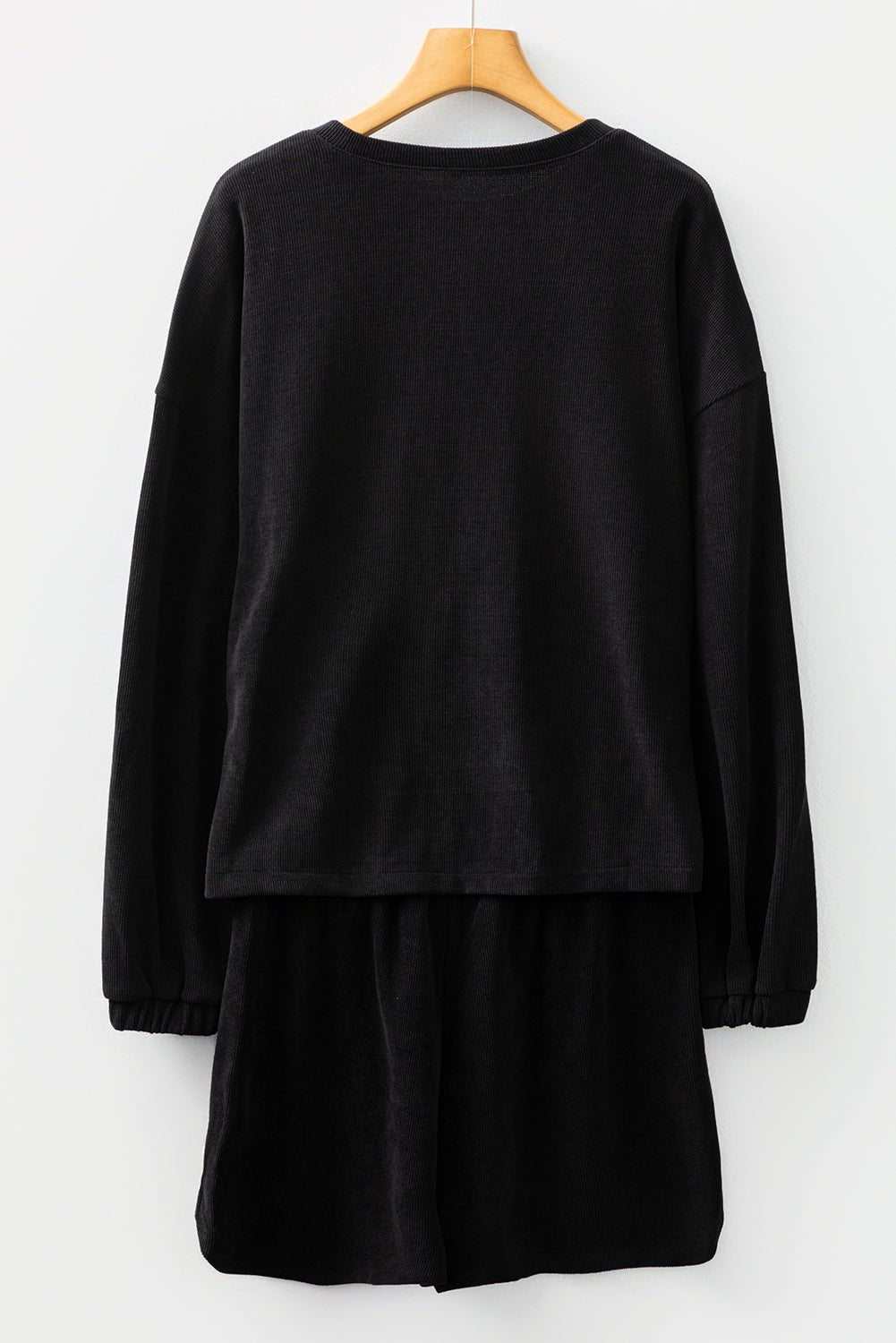 Solid Textured Knit Pullover and Shorts Set - Rooted & Reckless Co.