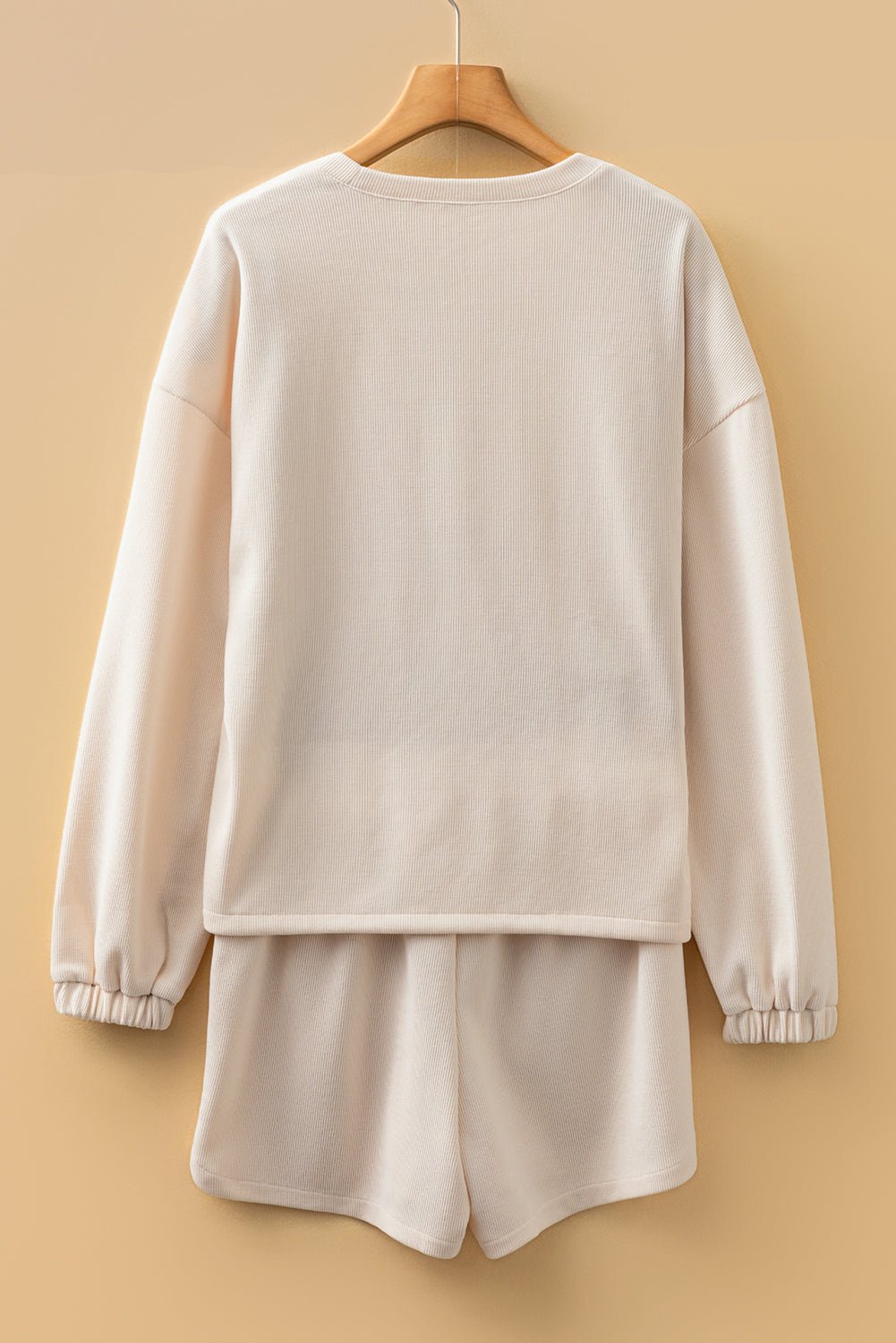 Solid Textured Knit Pullover and Shorts Set - Rooted & Reckless Co.