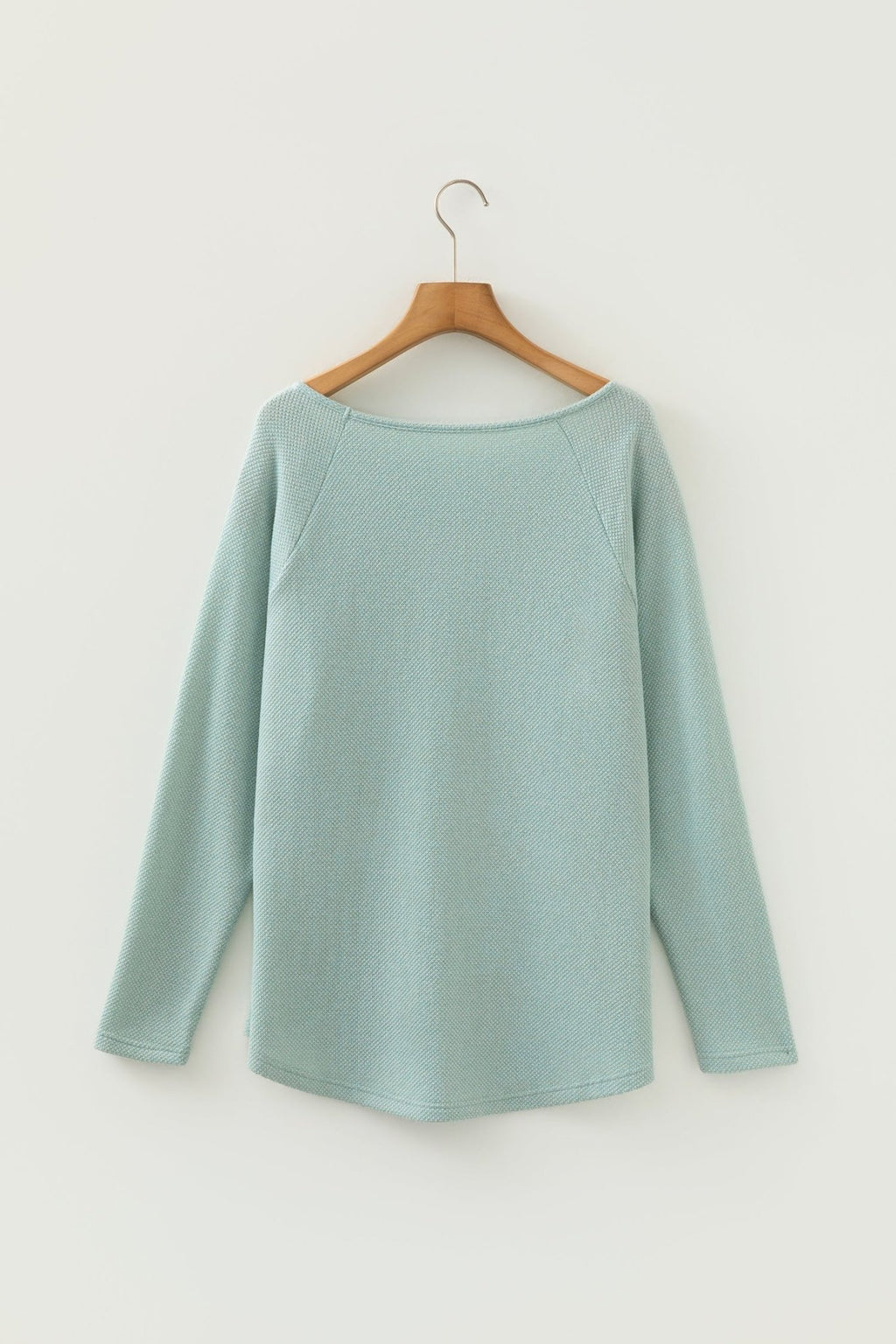 Solid Textured Knit Raglan Long Sleeve Top - Rooted & Reckless Co.