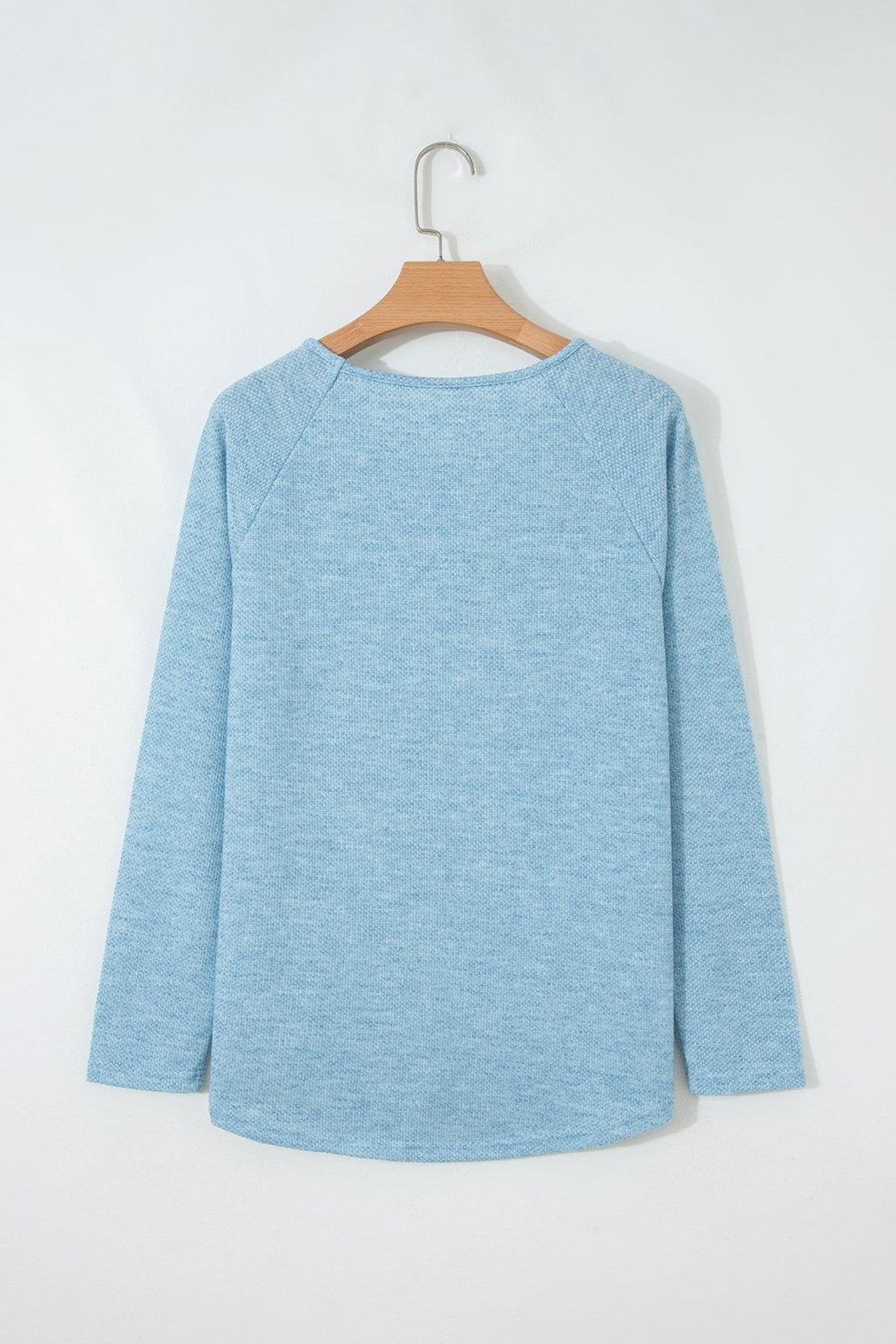 Solid Textured Knit Raglan Long Sleeve Top - Rooted & Reckless Co.