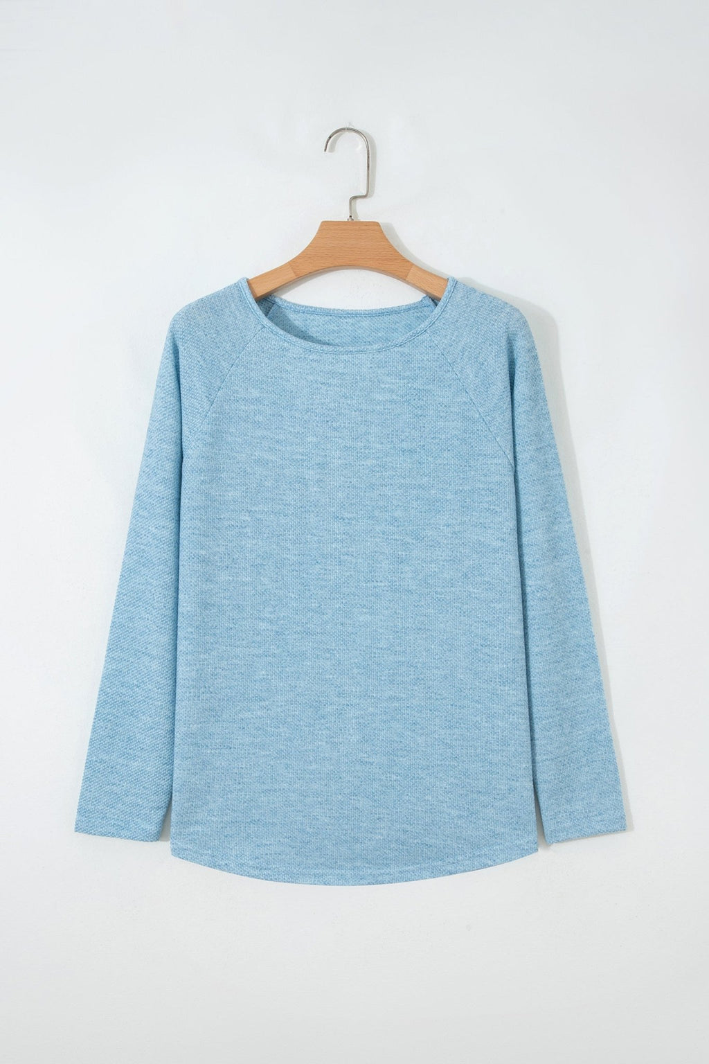 Solid Textured Knit Raglan Long Sleeve Top - Rooted & Reckless Co.