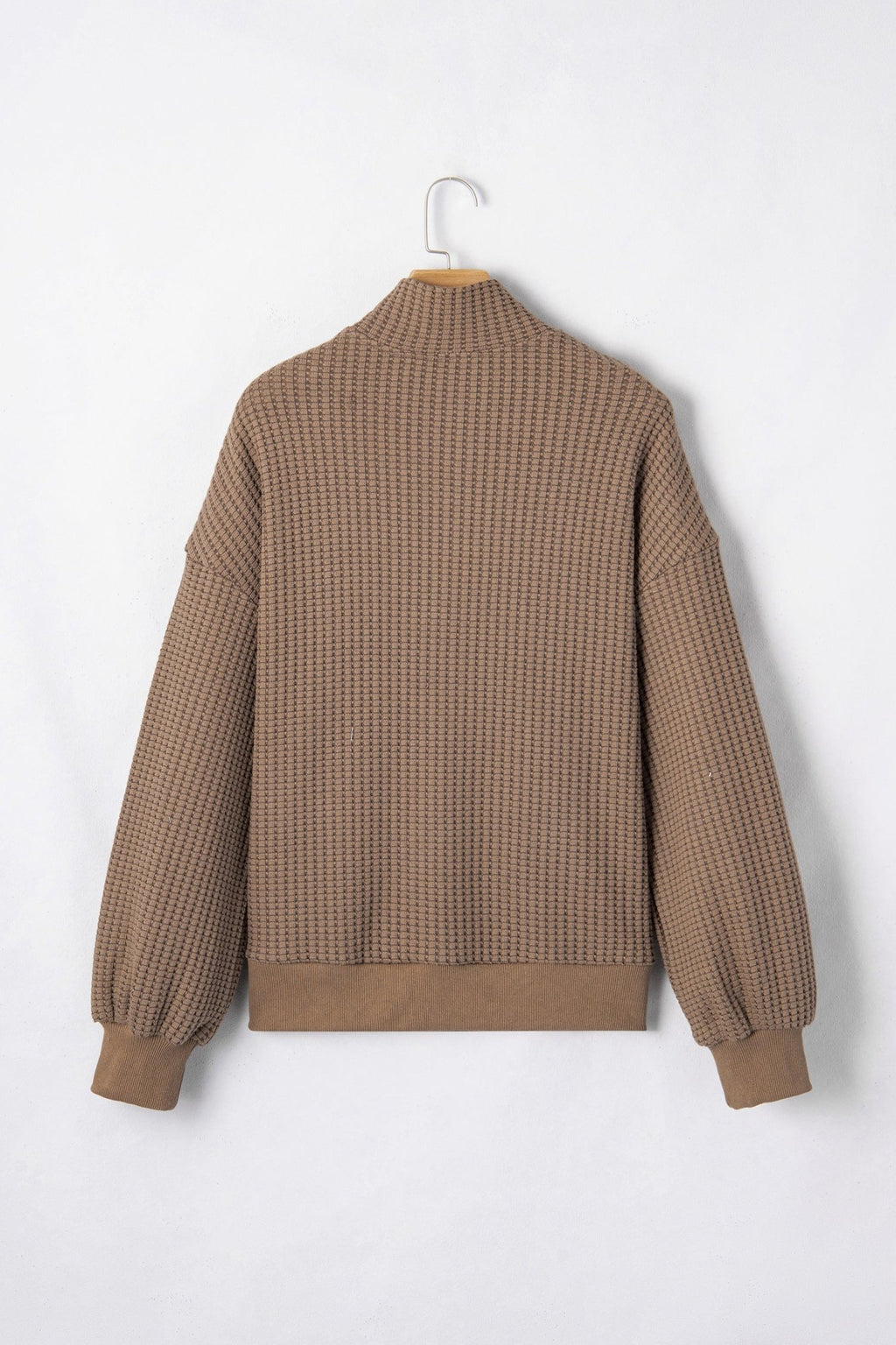 Solid Textured Knit Snap Button Collar Top - Rooted & Reckless Co.