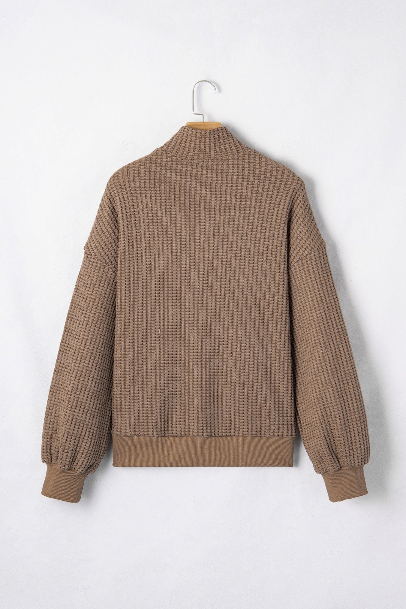 Solid Textured Knit Snap Button Collar Top - Rooted & Reckless Co.
