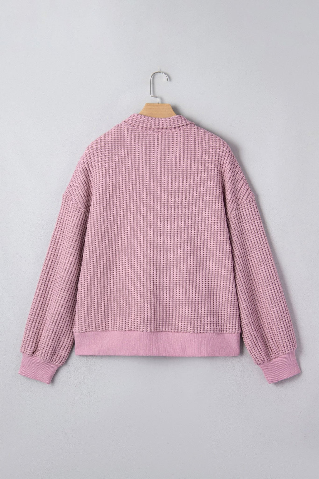 Solid Textured Knit Snap Button Collar Top - Rooted & Reckless Co.