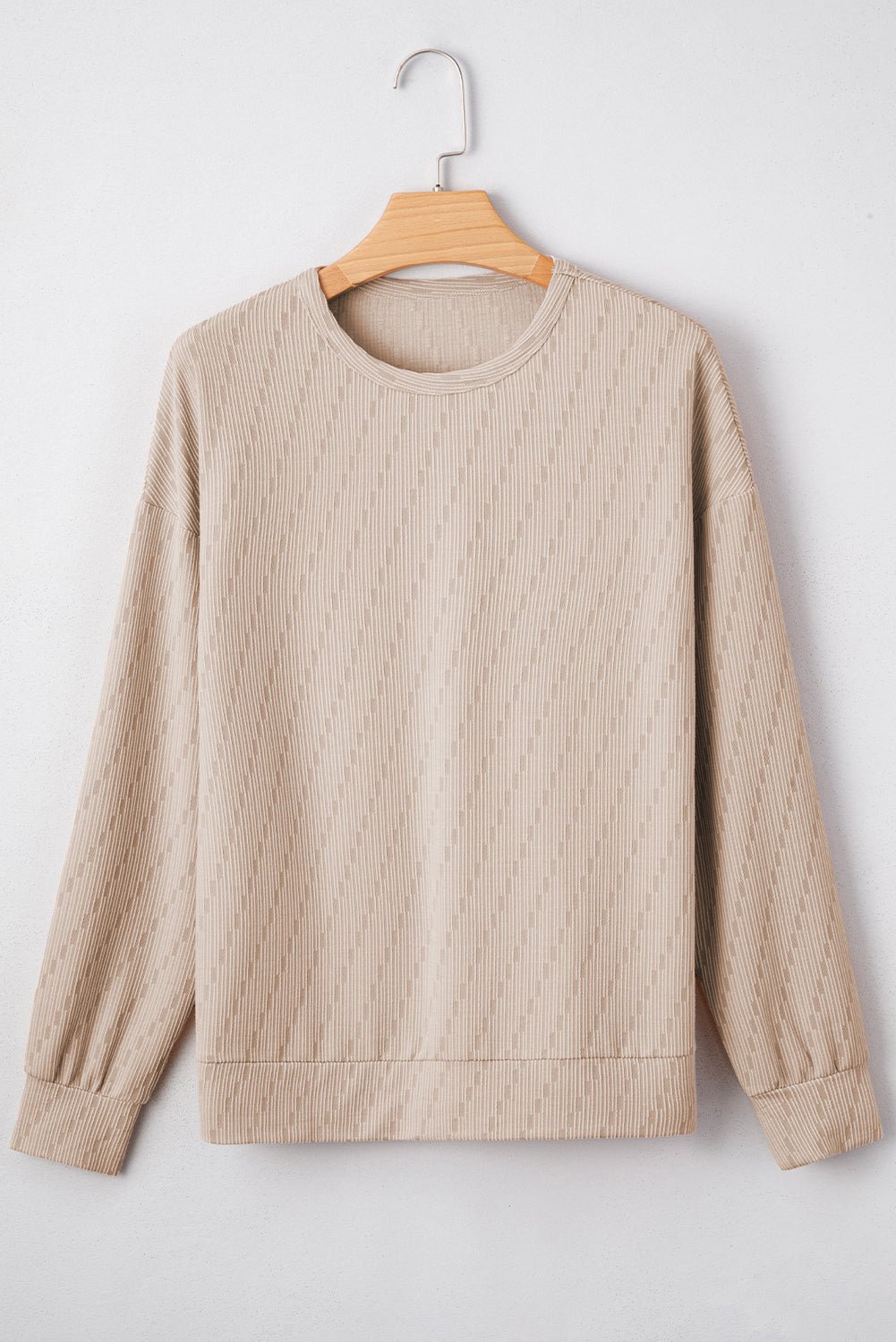 Solid Textured Long Sleeve Top - Rooted & Reckless Co.