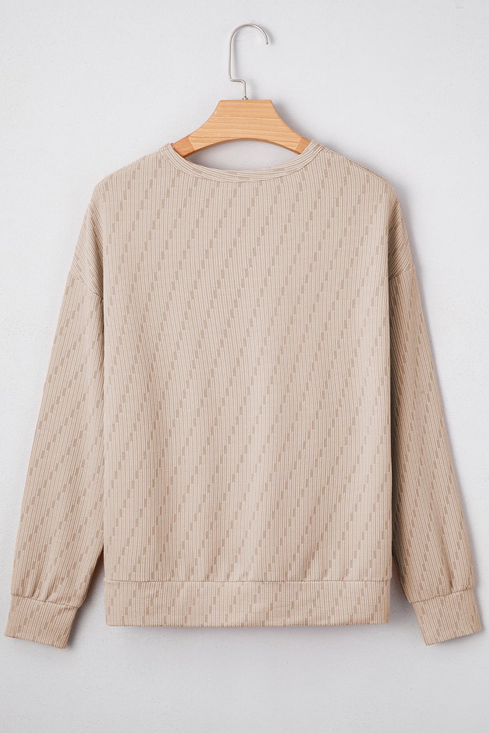 Solid Textured Long Sleeve Top - Rooted & Reckless Co.