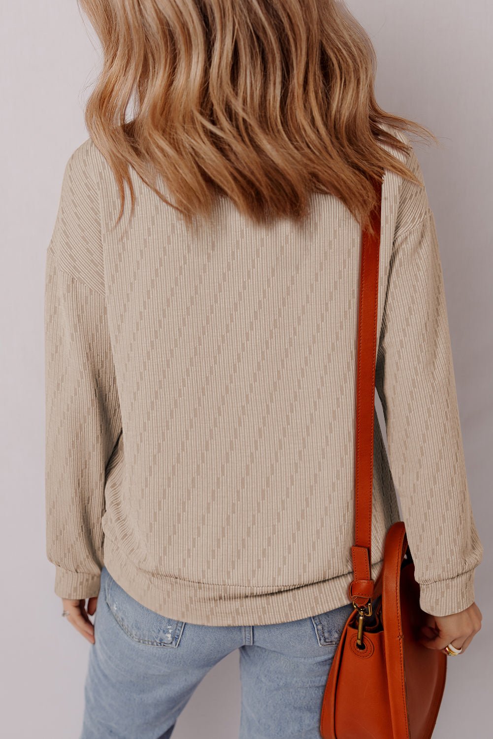 Solid Textured Long Sleeve Top - Rooted & Reckless Co.