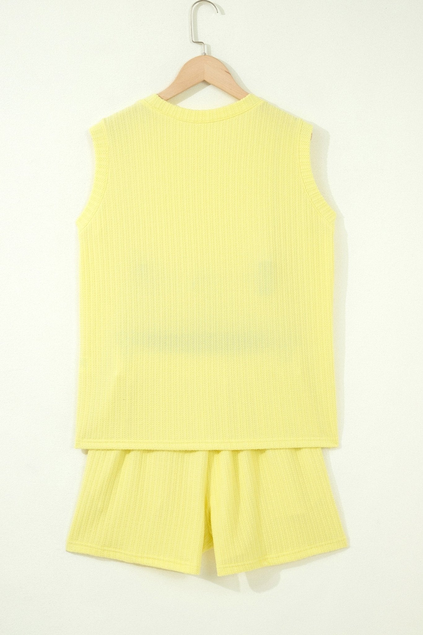 Solid Textured Loose Tank Top & Shorts Set - Rooted & Reckless Co.