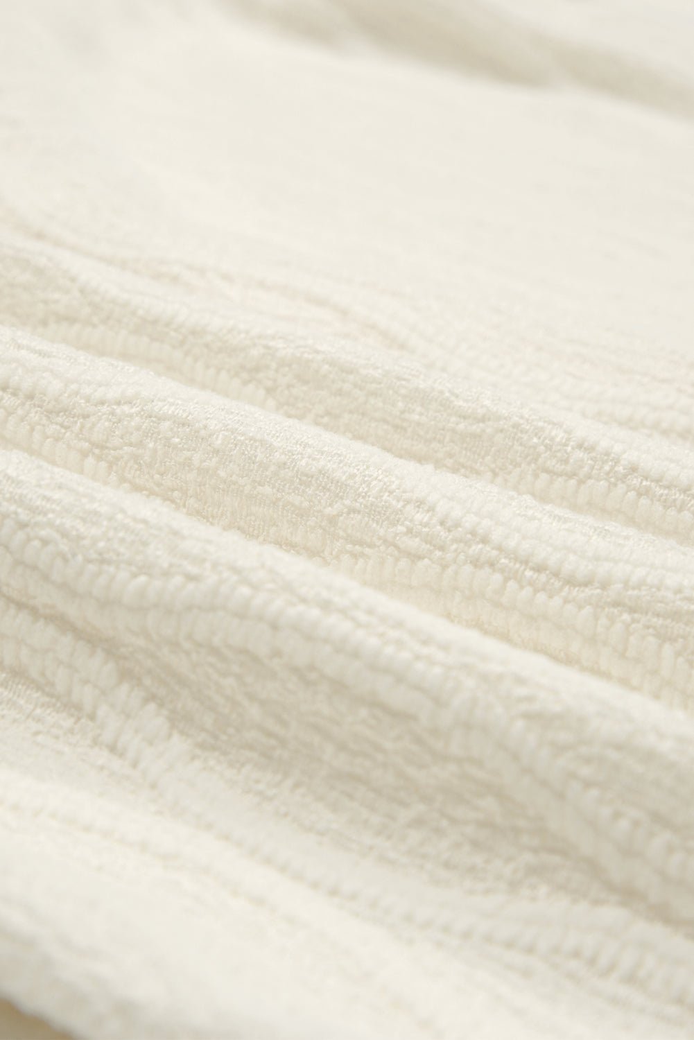 Solid Textured Notch Neck Puff Sleeve Blouse - Rooted & Reckless Co.