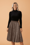 Solid Textured Pleated Midi Skirt - Rooted & Reckless Co.