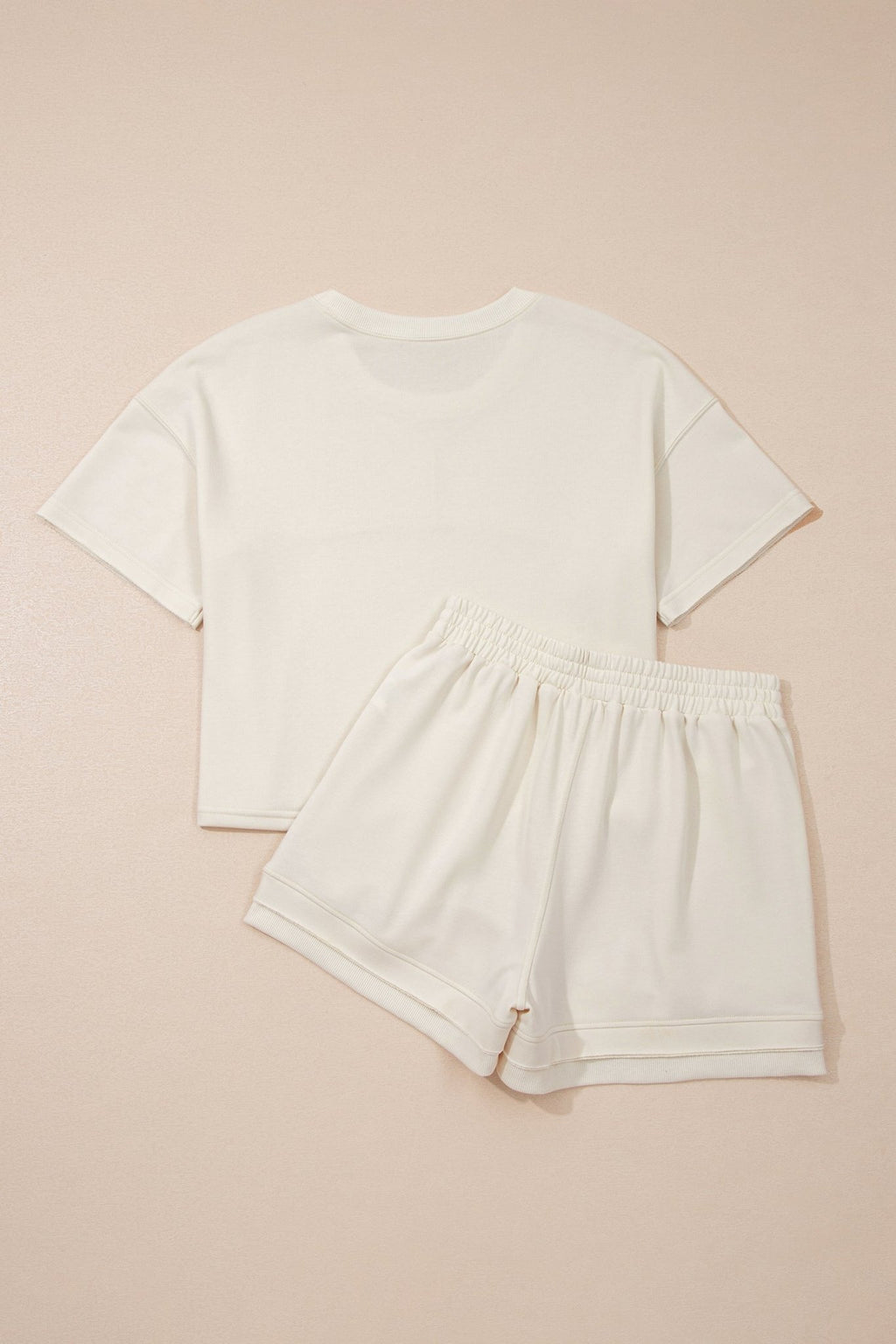 Solid Textured Raw Edge Top and Short Set - Rooted & Reckless Co.
