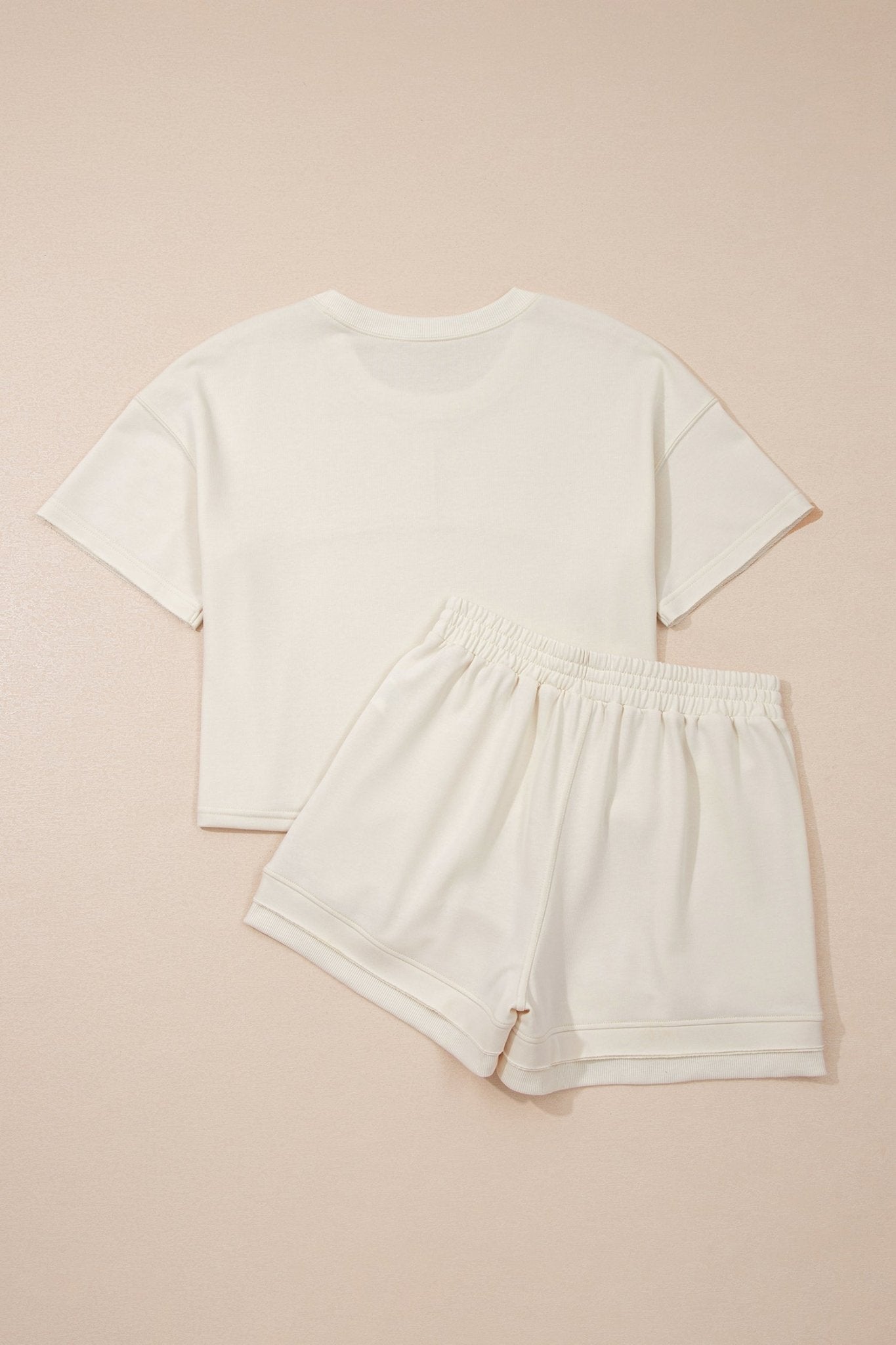 Solid Textured Raw Edge Top and Short Set - Rooted & Reckless Co.