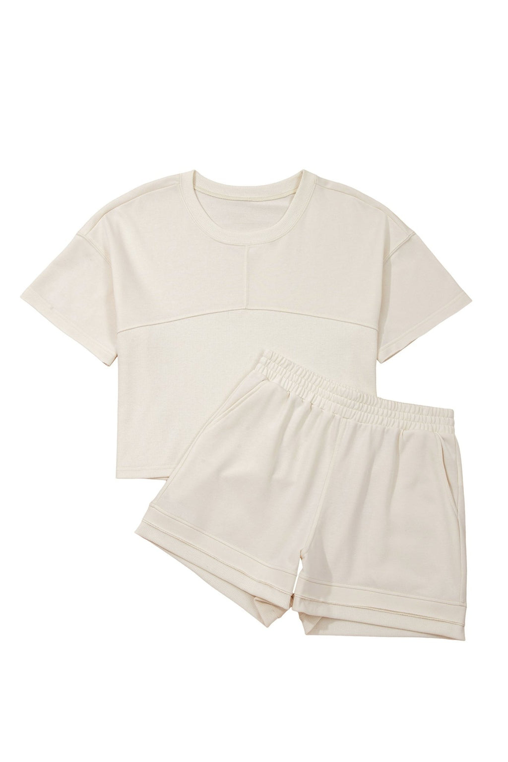 Solid Textured Raw Edge Top and Short Set - Rooted & Reckless Co.
