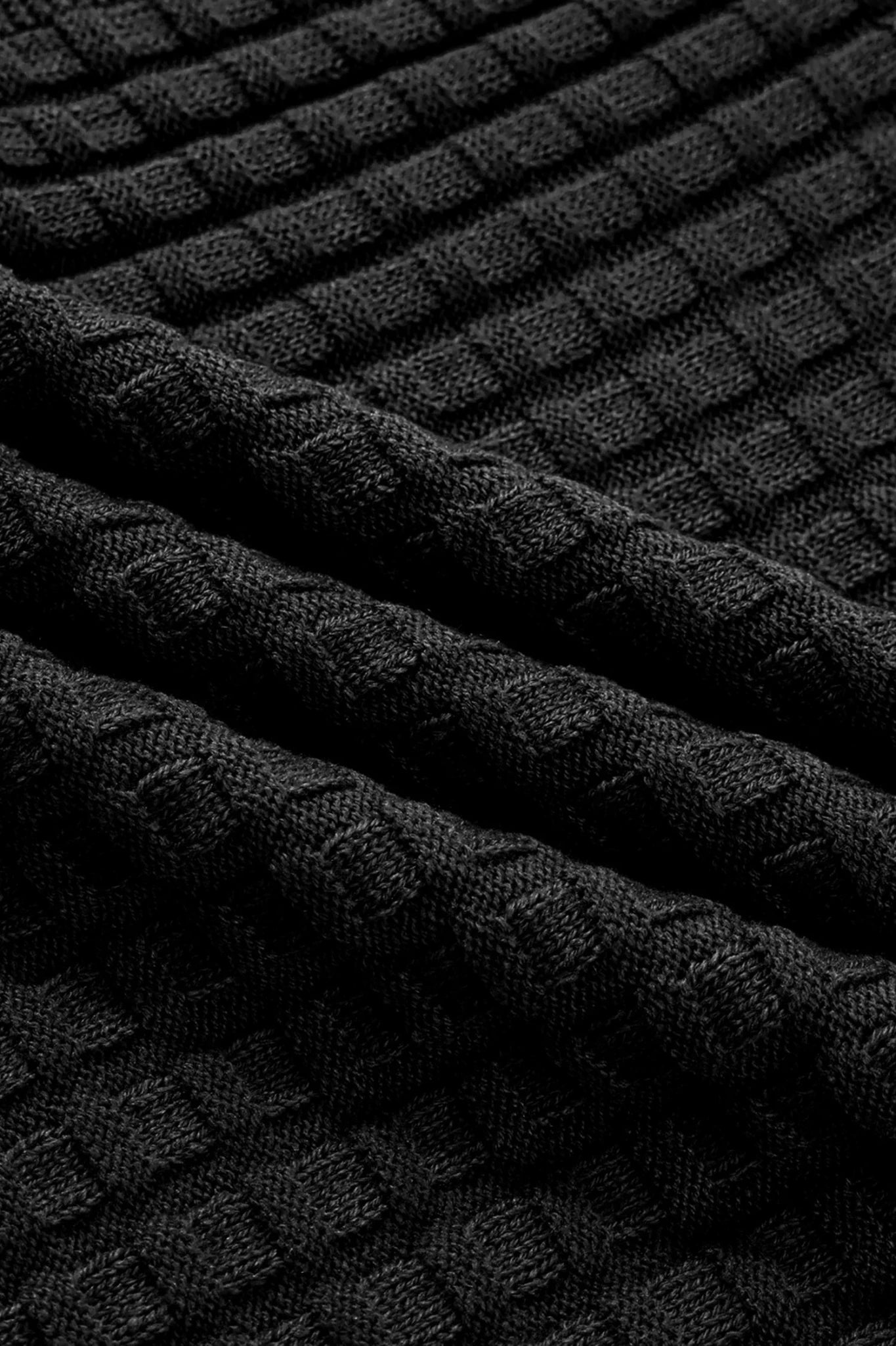 Solid Textured Round Neck Short Sleeve Sweater - Rooted & Reckless Co.