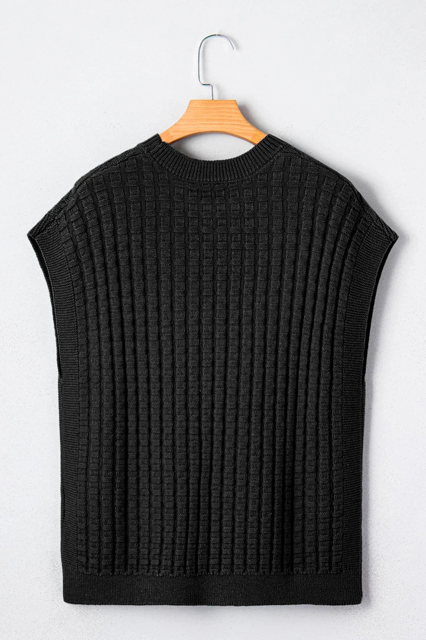 Solid Textured Round Neck Short Sleeve Sweater - Rooted & Reckless Co.
