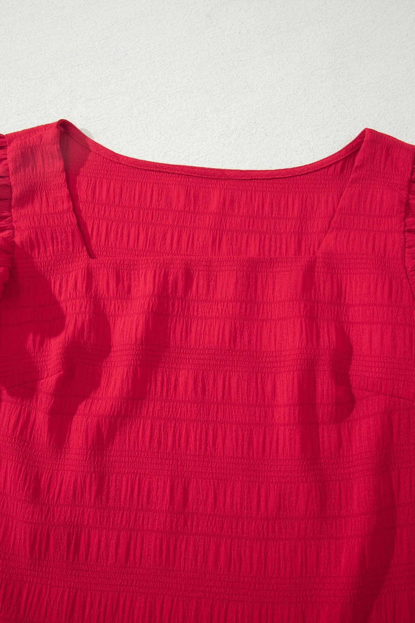 Solid Textured Square Neck Top & Shorts Set - Rooted & Reckless Co.