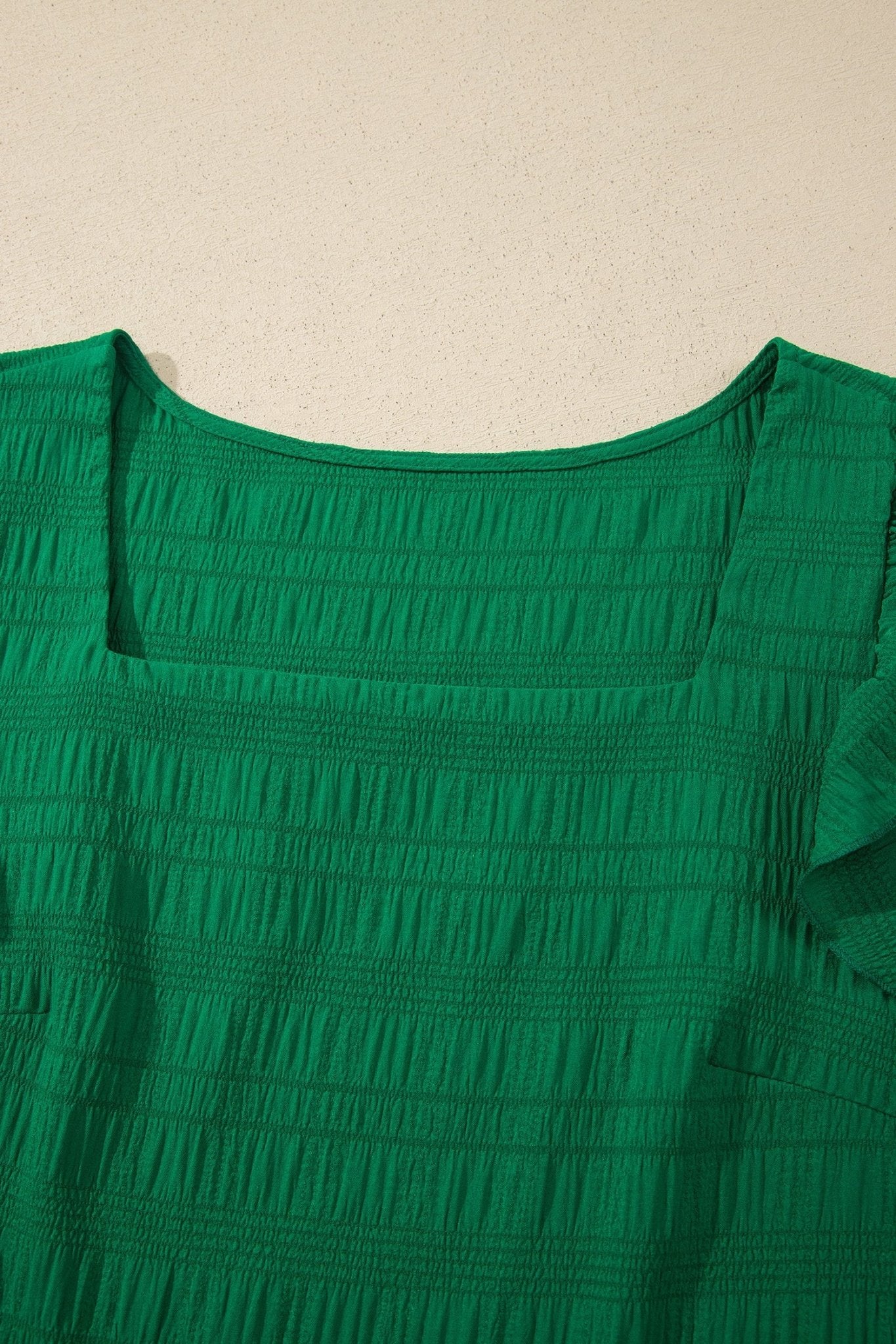Solid Textured Square Neck Top & Shorts Set - Rooted & Reckless Co.