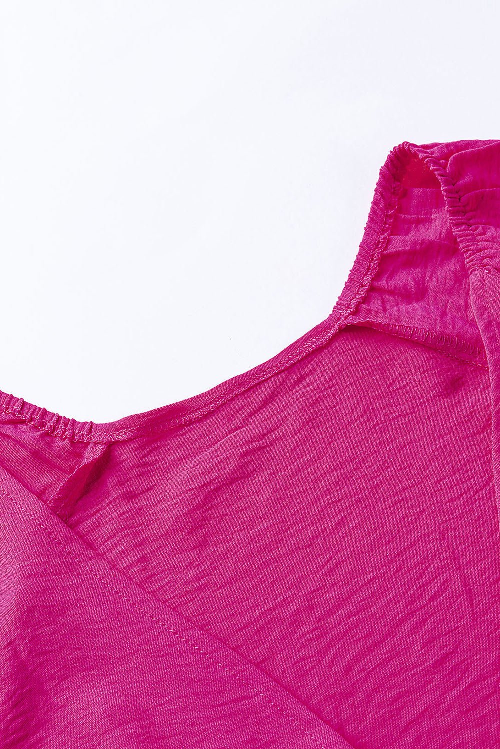 Solid Tie Knot V-Neck Puff Sleeve Romper - Rooted & Reckless Co.