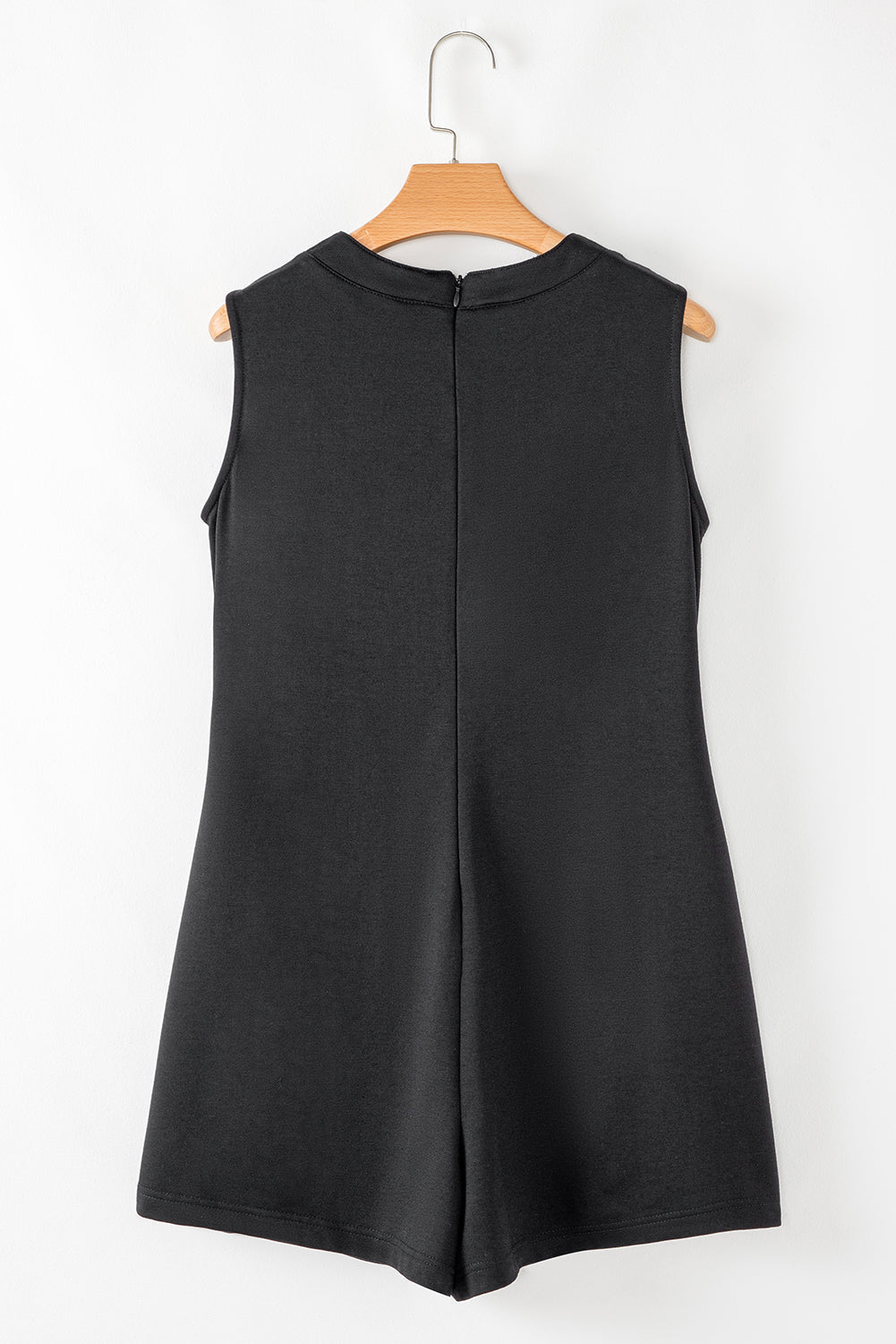 Solid Tie V-Neck Pintuck Sleeveless Romper - Rooted & Reckless Co.