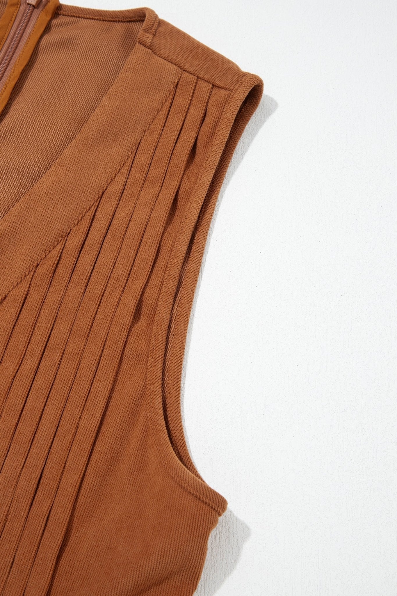 Solid Tie V-Neck Sleeveless Corduroy Romper - Rooted & Reckless Co.