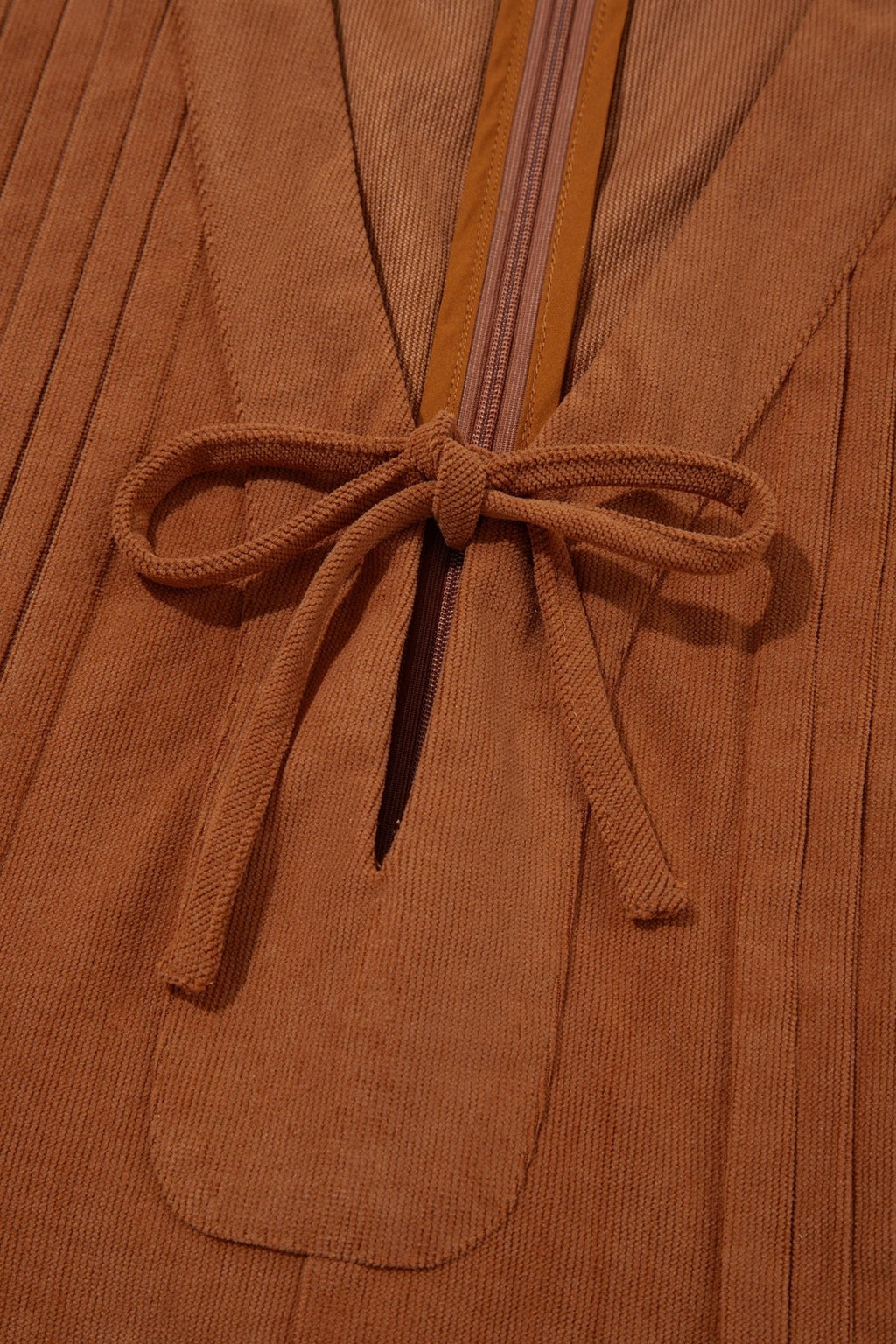 Solid Tie V-Neck Sleeveless Corduroy Romper - Rooted & Reckless Co.