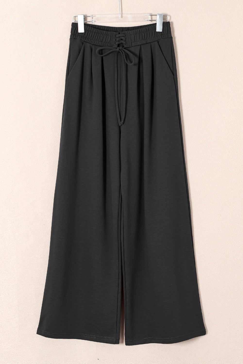 Solid Tied High-Waist Pleated Sweatpants - Rooted & Reckless Co.