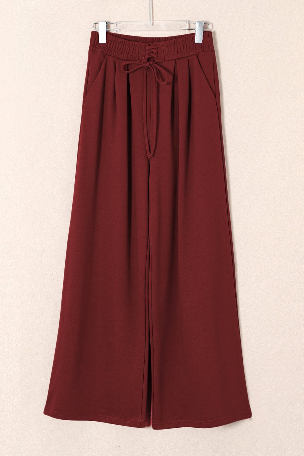 Solid Tied High-Waist Pleated Sweatpants - Rooted & Reckless Co.