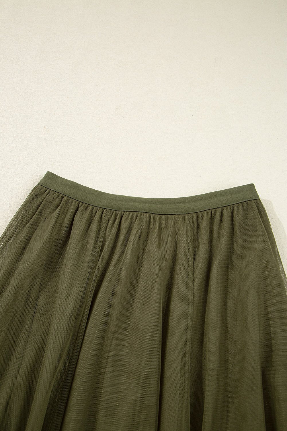 Solid Tulle Mesh Overlay Flared Midi Skirt - Rooted & Reckless Co.