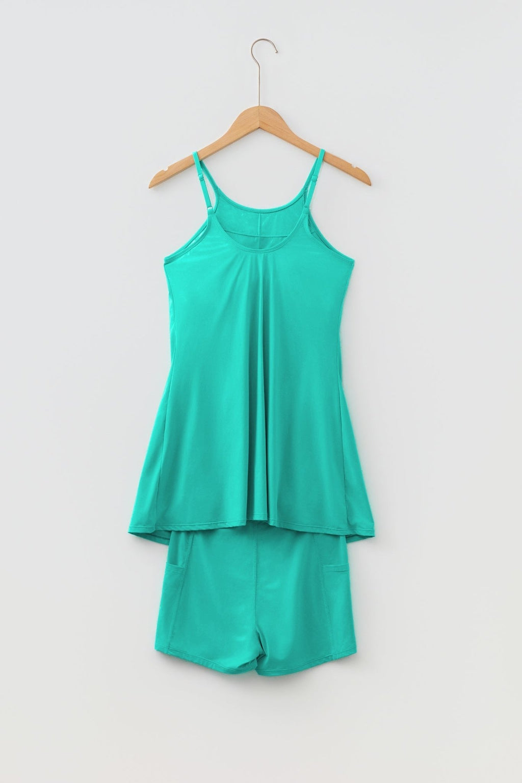 Solid Tunic Tank Dress & Shorts Athletic Set - Rooted & Reckless Co.
