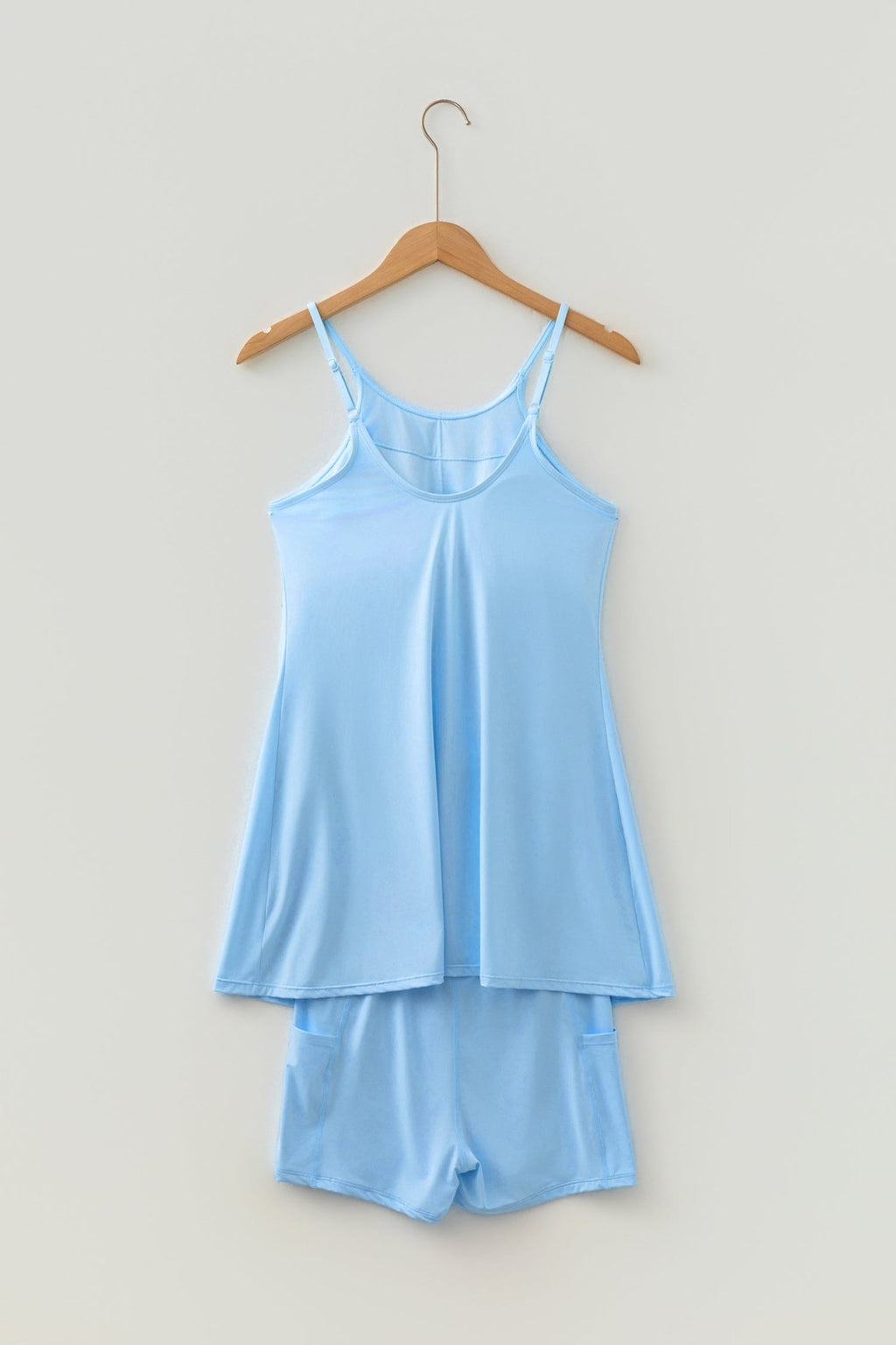 Solid Tunic Tank Dress & Shorts Athletic Set - Rooted & Reckless Co.