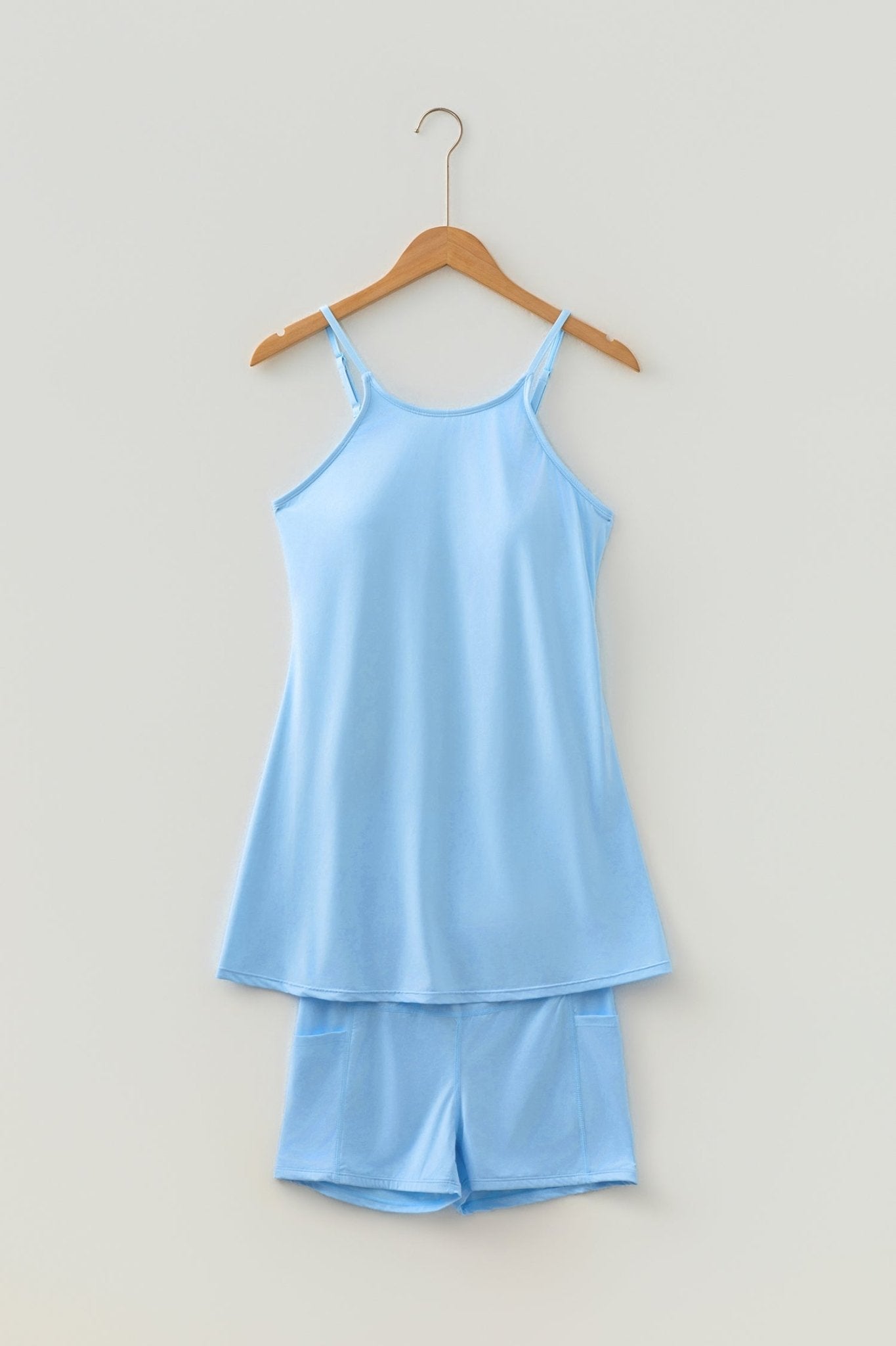 Solid Tunic Tank Dress & Shorts Athletic Set - Rooted & Reckless Co.