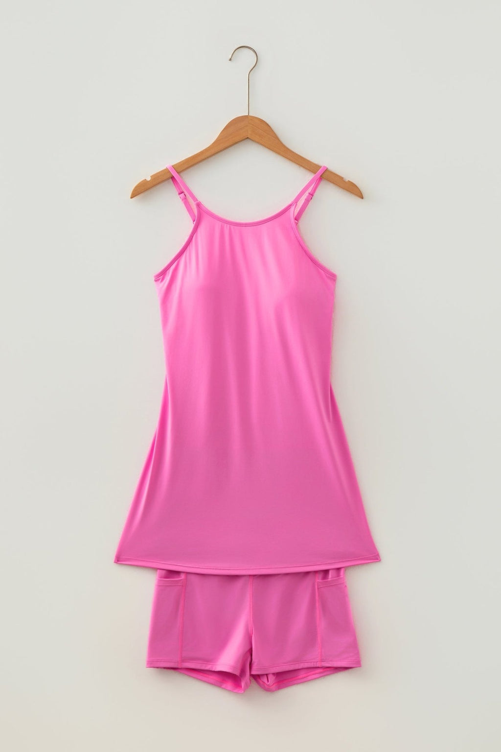 Solid Tunic Tank Dress & Shorts Athletic Set - Rooted & Reckless Co.
