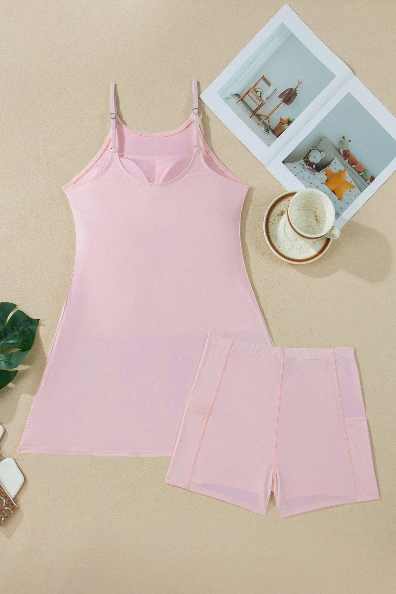 Solid Tunic Tank Dress & Shorts Athletic Set - Rooted & Reckless Co.