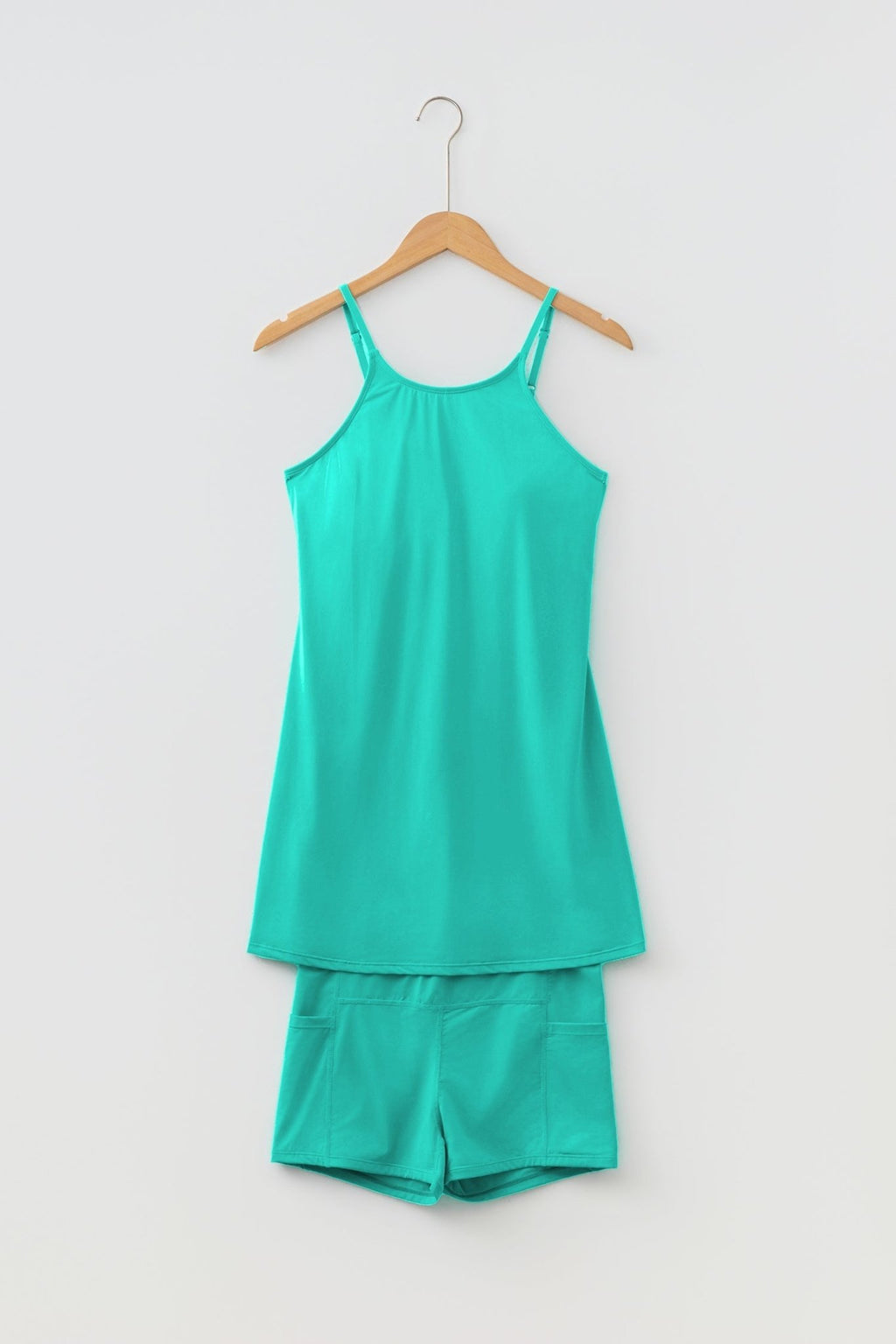 Solid Tunic Tank Dress & Shorts Athletic Set - Rooted & Reckless Co.