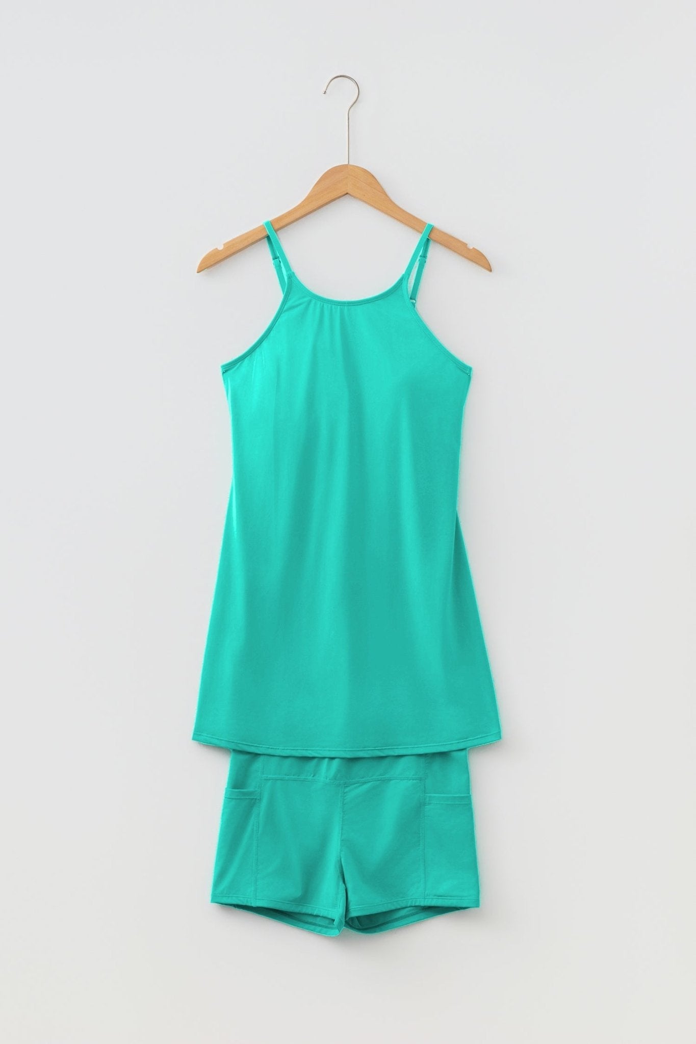 Solid Tunic Tank Dress & Shorts Athletic Set - Rooted & Reckless Co.