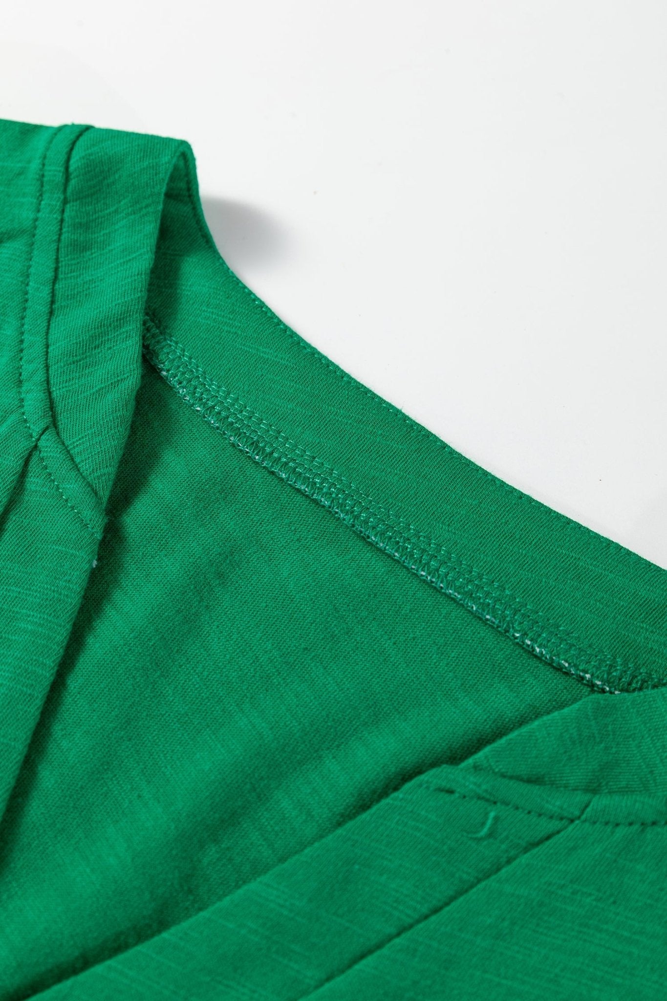 Solid V-Neck Button Long Sleeve Top - Rooted & Reckless Co.