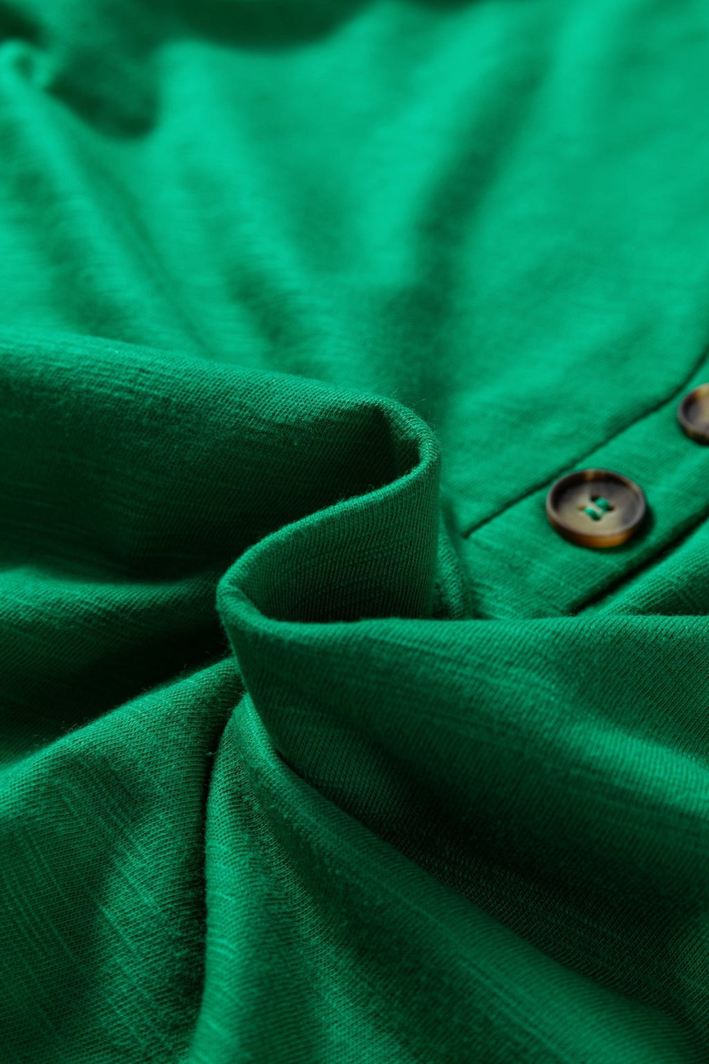 Solid V-Neck Button Long Sleeve Top - Rooted & Reckless Co.