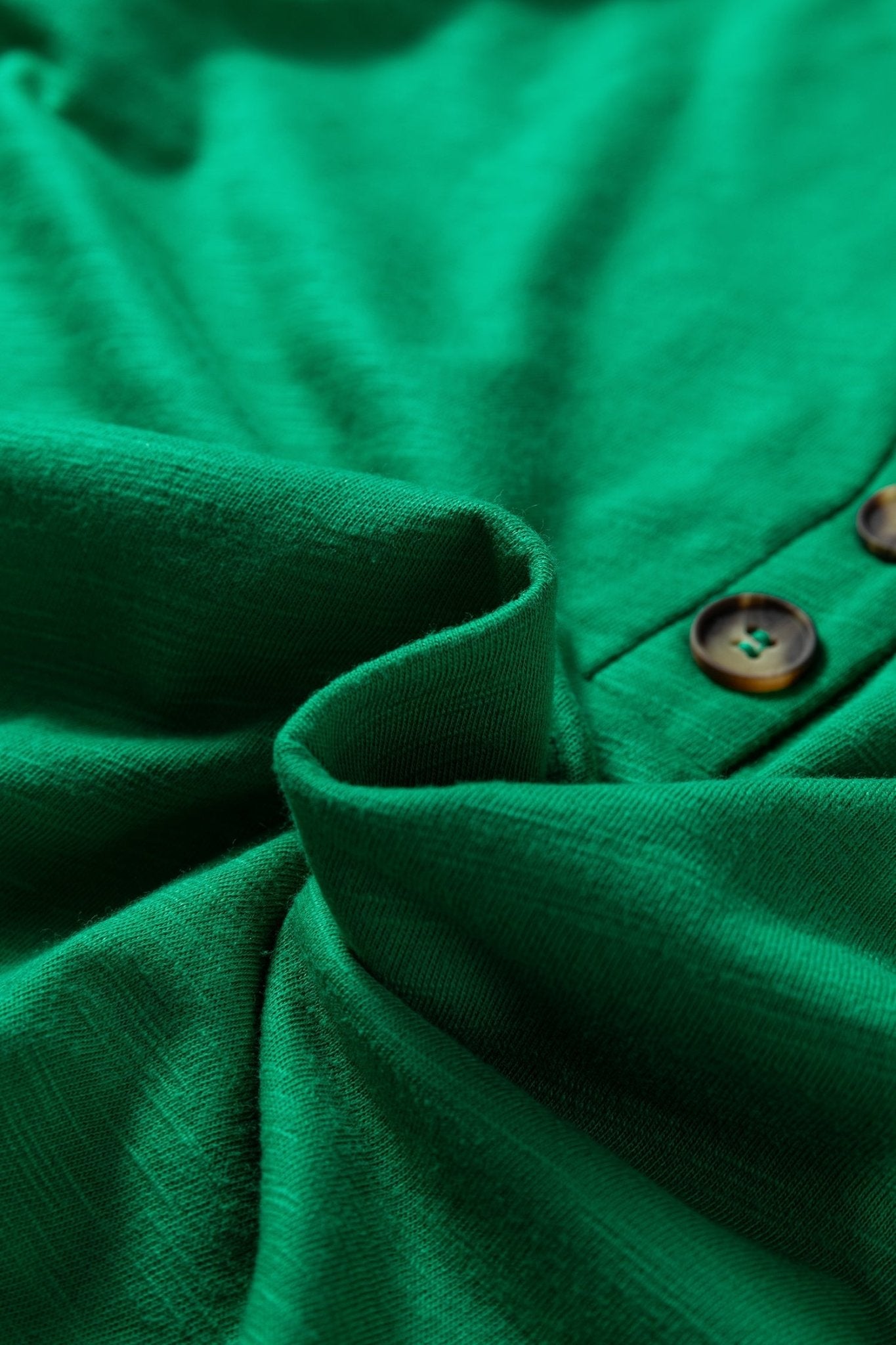 Solid V-Neck Button Long Sleeve Top - Rooted & Reckless Co.