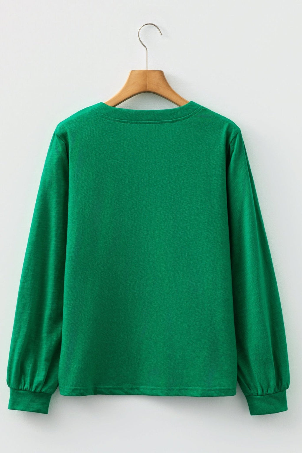 Solid V-Neck Button Long Sleeve Top - Rooted & Reckless Co.