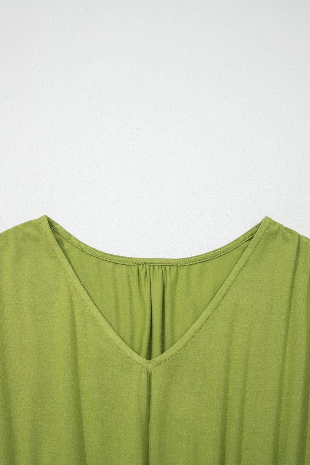 Solid V-Neck Cap Sleeve Elastic Waist Dress - Rooted & Reckless Co.