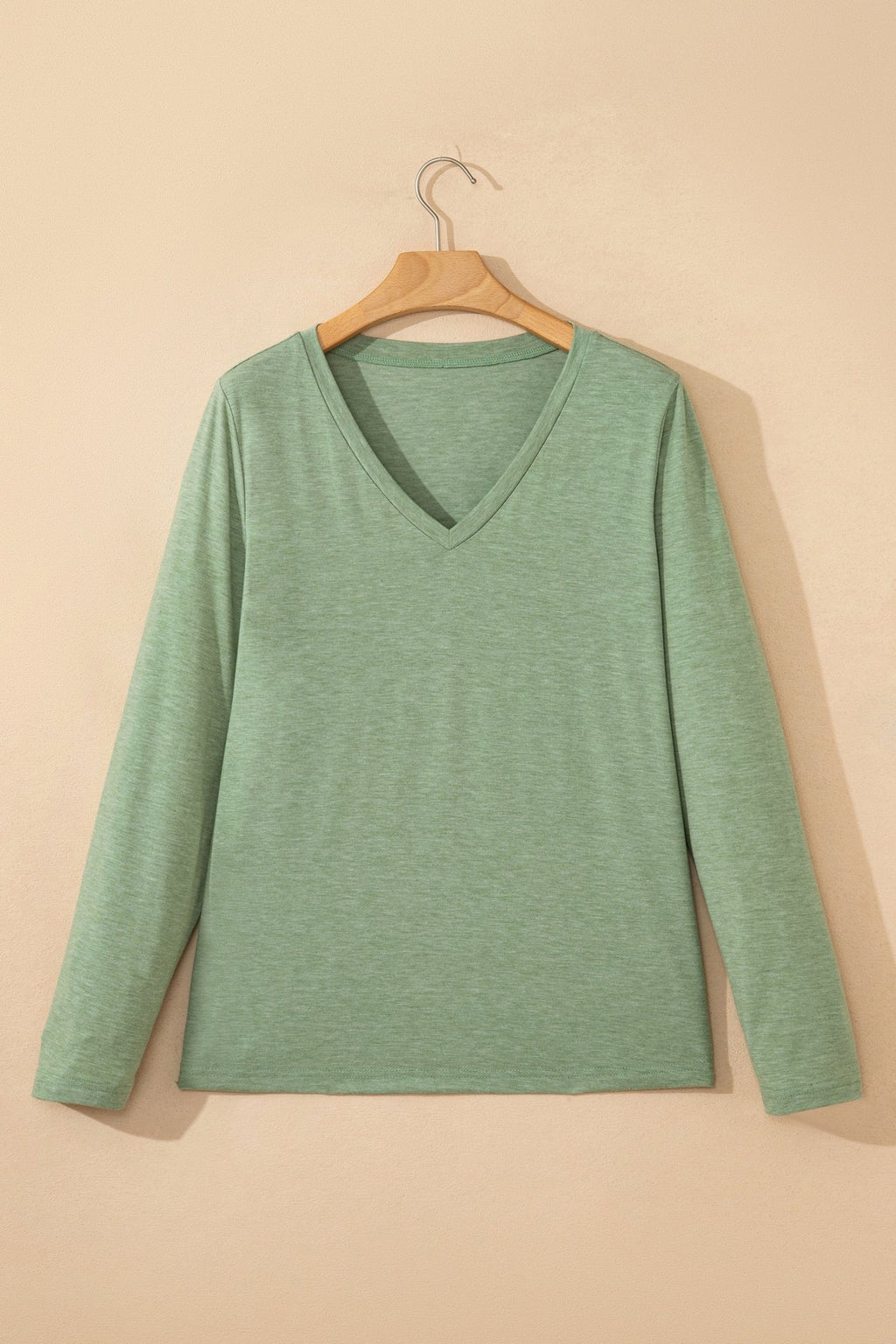 Solid V-Neck Long Sleeve Knit Top - Rooted & Reckless Co.