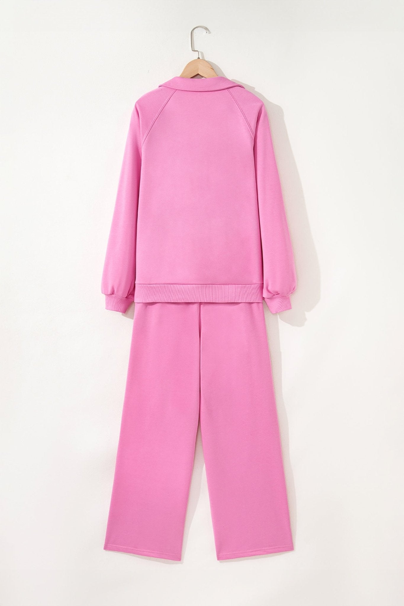 Solid V-Neck Pullover and Drawstring Sweatpants Set - Rooted & Reckless Co.