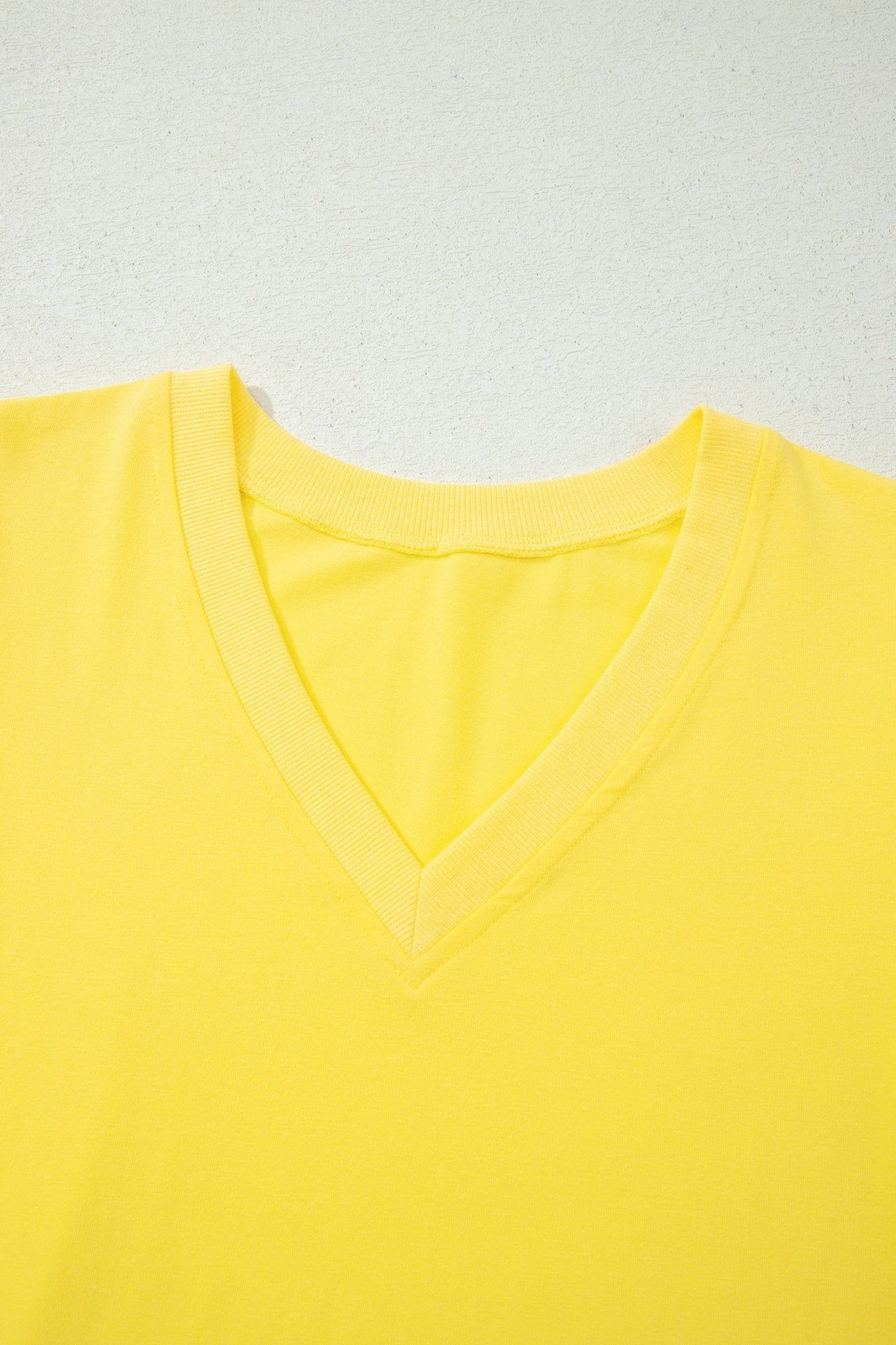 Solid V-Neck Short Puff Sleeve Blouse - Rooted & Reckless Co.