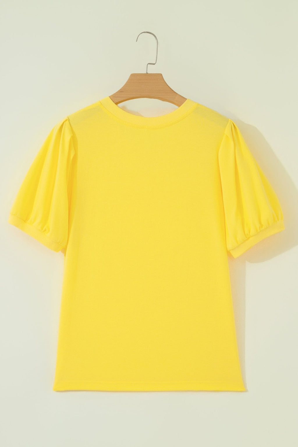 Solid V-Neck Short Puff Sleeve Blouse - Rooted & Reckless Co.