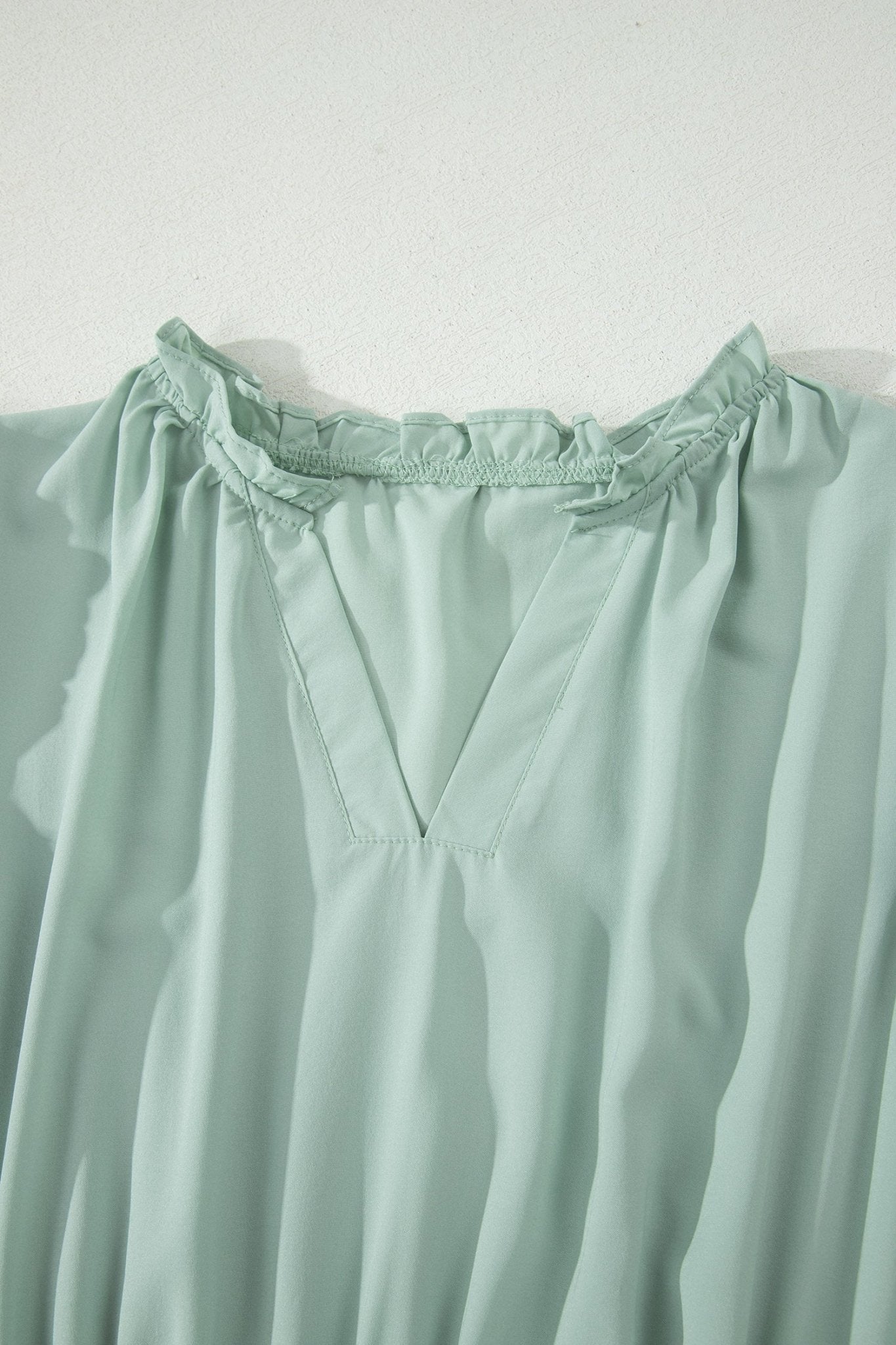 Solid V-Neck Short Puff Sleeve Tiered Maxi Dress - Rooted & Reckless Co.